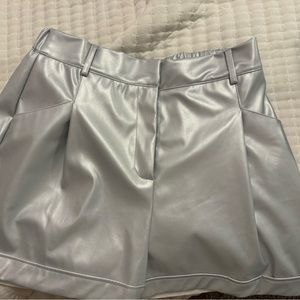 Metallic leather shorts